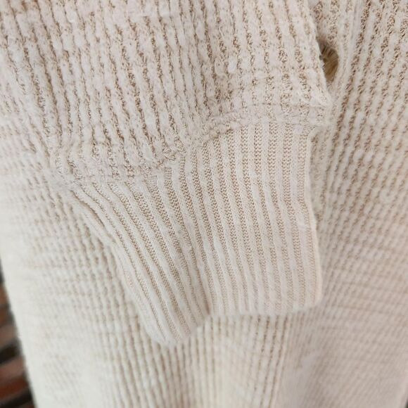 American eagle Outfitters Women's Cream Waffle Henley S - Picture 4 of 6